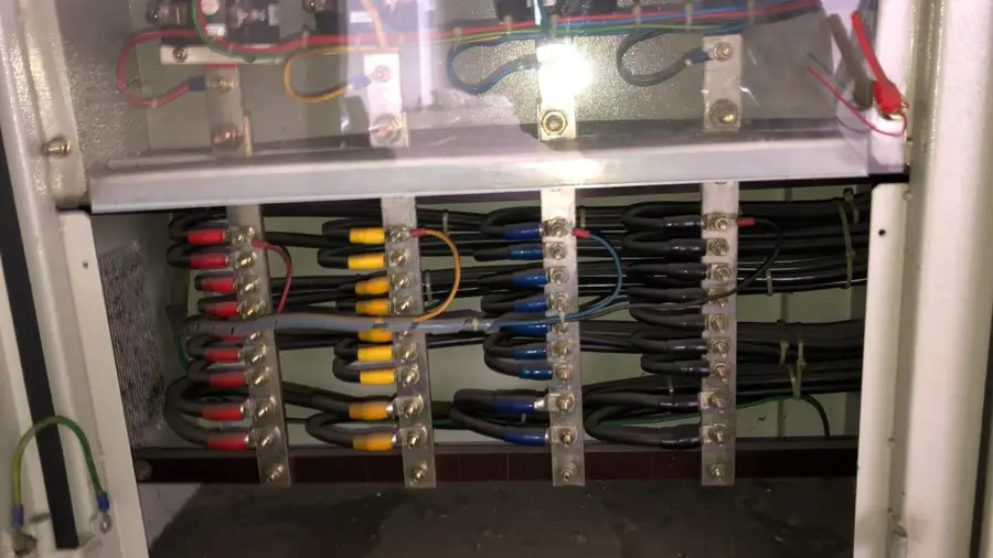 Electrical panel cable connections tested and tightened